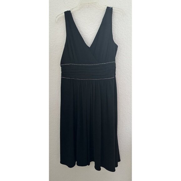 Scarlett Empire Waist Dress Size 14 Black Rhinestone‎ Trim Cocktail Whimsygoth - Picture 7 of 7